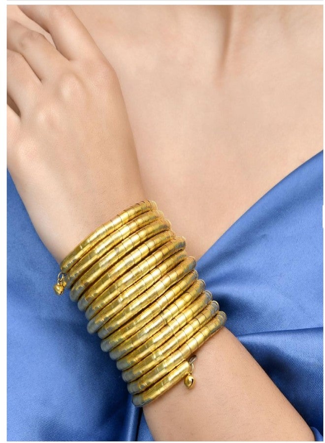 Siddhatva 2pc Combo Sprial Indian Hnadmade Ethnic Silver Gold Oxidized Kada Bracelet Bangles Jewelry - Image 3